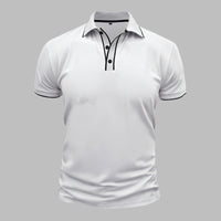 Poloshirt für Herren – Elegantes Polo mit weißen Kontrastdetails für den Sommer – Weiß