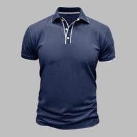Poloshirt für Herren – Elegantes Polo mit weißen Kontrastdetails für den Sommer – Marine