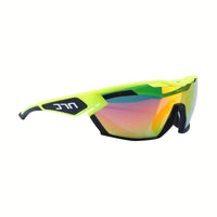 Polycarbonat-Radbrille mit 3 Gläsern – winddichte Brille für Radfahren, Laufen und Outdoor-Aktivitäten – Gelb Schwarz