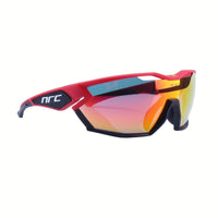 Polycarbonat-Radbrille mit 3 Gläsern – winddichte Brille für Radfahren, Laufen und Outdoor-Aktivitäten – Rot Schwarz