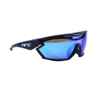 Polycarbonat-Radbrille mit 3 Gläsern – winddichte Brille für Radfahren, Laufen und Outdoor-Aktivitäten – Schwarz Blau