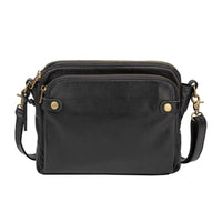 Praktische Damen-Schultertasche aus elegantem, strapazierfähigem Stoff – Schwarz