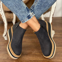 Gabriela | Damen Orthopädische Plattform Stiefeletten Komfort Herbst – Schwarz