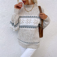 Crystal | Grob gestrickter Pullover im Retro-Stil – Beige