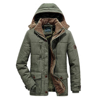 Winterjacke Herren | Fleece Gefüttert Kapuze – Grün