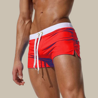 Schwimmshorts für Herren - Sommerliche Schnelltrocknende Kurze Speedo Badehose – Rot