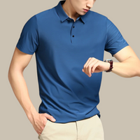 Poloshirt für Herren - Stilvolles Kurzarm-Poloshirt für den Sommerurlaub – Babyblau