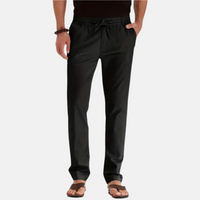 Sommerhose für Herren - Stilvolle leichte Hose im Leinen-Look für den Sommer – Schwarz