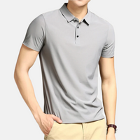 Poloshirt für Herren - Stilvolles Kurzarm-Poloshirt für den Sommerurlaub – Grau