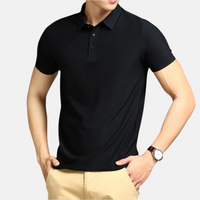 Poloshirt für Herren - Stilvolles Kurzarm-Poloshirt für den Sommerurlaub – Schwarz