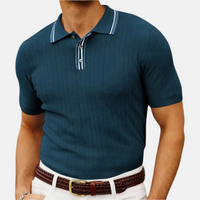 Poloshirt für Herren - Monaco Kurzarm-Poloshirt für den Sommerurlaub – Marine