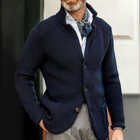 Eleganter Herren Cardigan | Strickjacke Mit Knöpfen – Blau