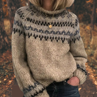 Astrid™ | Damen Nordic Strickpullover – Grau