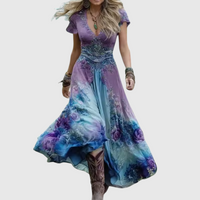 Karisa - besticktes Corsagenkleid – Blau