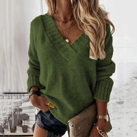 Gudrun | Damen Kuscheliger Feiner Strickpullover – Grün