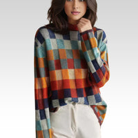 Mira | Oversize Stehkragen Pullover – Hellbraun