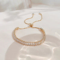 Verstellbares Cubic-Zirkonia-Armband aus Gold und Silber – Gold