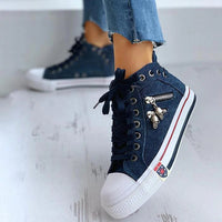 Mirella Sommerliche Sterne Sneaker | Bequeme Damen Freizeitschuhe mit ergonomischem Fußbett – Dunkelblau