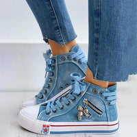 Mirella Sommerliche Sterne Sneaker | Bequeme Damen Freizeitschuhe mit ergonomischem Fußbett – Hellblau