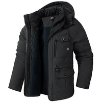 Warmer Herren Wintermantel | Wind- & Wasserdicht | Outdoor Mantel – Schwarz