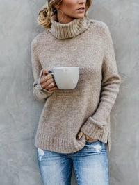 Damen Rollkragenpullover - Elegant & Warm – Braun
