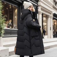 Damen Wintermantel mit abnehmbarer Kapuze - Warm & Wasserdicht – Schwarz