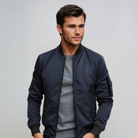 Zeitlose Herren Bomberjacke mit Reißverschluss – Blau