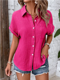 Polly | Lässiges Premium-Hemd – Rosa Rot
