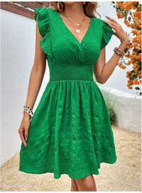 Fern | Schweizer Punktekleid – Grün