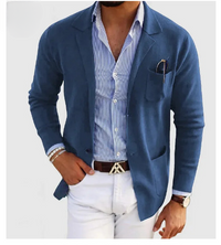 Brunen | Herren Lässig Mantel | Langarm – Blau