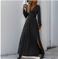 Alphosinem | Damen Elegantes Kleid | Maxi – Schwarz