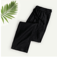 Herren Schmale Passform Sommer Hosen | Bequeme – Schwarz