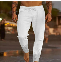 Herren Lässige Kordelzug Hose | Bequeme – Weiß