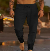 Herren Lässige Kordelzug Hose | Bequeme – Schwarz