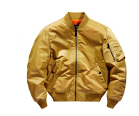 Herren Klassische Bomberjacke | Reißverschluss – Gelb