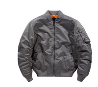 Herren Klassische Bomberjacke | Reißverschluss – Dunkelgrau