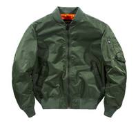 Herren Klassische Bomberjacke | Reißverschluss – Grün