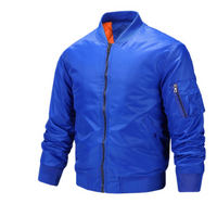 Herren Klassische Bomberjacke | Reißverschluss – Blau