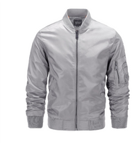 Herren Klassische Bomberjacke | Reißverschluss – Grau
