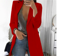 Damen Elegante Langer Blazer | Stilvoll – Rot