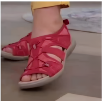 Damen Bequeme Sandalen Mit Offener Spitze | Lässig – Rot