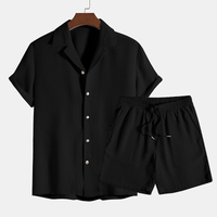 Herren Sommer Set aus atmungsaktivem Poloshirt und kurzer Hose - Hochwertig & Modisch – Schwarz