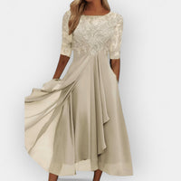 Elegantes Damen Midi-Kleid – Beige