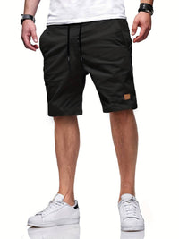 Lässige Kordelzug-Shorts für Herren - Abgeschnitten & Bequem – Schwarz