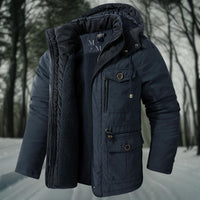 Herren Winterjacke | Lässig mit Kapuze und Taschen – Blau