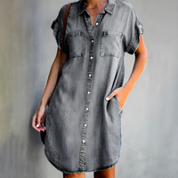 Tessa | Klassisches Kleid mit Bauchbedeckung – Grau