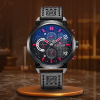 Kurt® | Quarz Datum Uhr – Schwarz-Rot