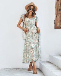Soma | Elegantes Sommerkleid mit Blumendruck – Rosa
