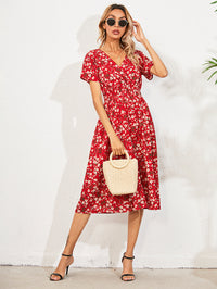 Bano | Elegantes Sommerkleid mit Blumendruck – Rot