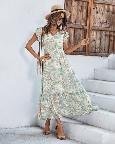 Soma | Elegantes Sommerkleid mit Blumendruck